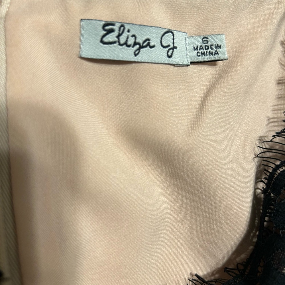 Eliza J Black Lace Maxi Dress with Nude Underlay - Picture 3 of 6